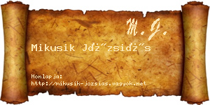 Mikusik Józsiás névjegykártya